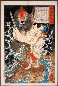 Gongsun Sheng, drak v oblacích od Tsukioka Yoshitoshi