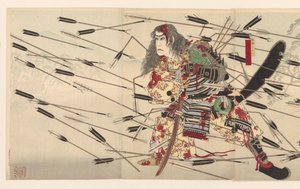 Ichikawa Danjuro Ix Kusunoki Seiren Nichij de strijd Van Kojonawate od Tsukioka Yoshitoshi
