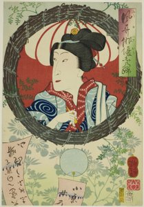 Herec Sawamura Tanosuke III, ze série "Reminiscence of Elegant Actors (Fuga wazaogi shinobu)" od Tsukioka Yoshitoshi