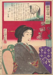 Deset čtyři r Hors v Shinbashi Yanagibashi: 12 ons. Shinyanagi Nijuyoji, Gozen Juniji. .. .. , 1880. od Tsukioka Yoshitoshi
