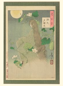 Kapitola Yugao z Příběhu Genjiho: #29 ze Sto aspektů Měsíce od Tsukioka Yoshitoshi