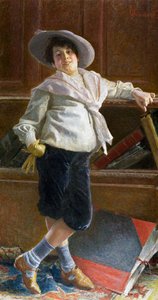 Portrét mladého muže, obraz Tullio Salvatore Quinzio (1858-1918), olej na plátně, 80x100 cm od Tullio Salvatore Quinzio