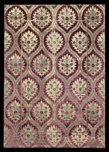 Sametový panel, konec 16.-začátek 17. století (hedvábí, bavlna a kovem omotané nitě: stříhaný a dutinovaný samet, brokát) od Turkish School