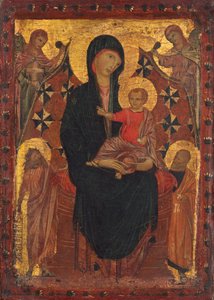 Madona s dítětem se svatým Janem Křtitelem, svatým Petrem a dvěma anděly od Tuscan 13th Century