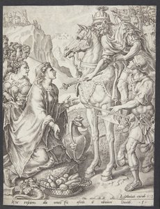 Abigail uklidňuje Davida od Ubekendt efter Maarten van Heemskerck