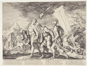 Slepý Saul vedl do Damašku od Ubekendt efter Philips Galle efter forlæg af Maarten van Heemskerck