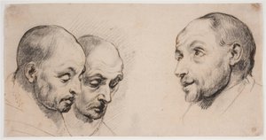Tři mužské hlavy od Ubekendt kopist efter Anthony van Dyck