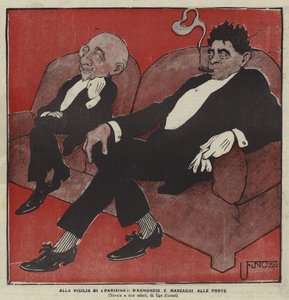 Gabriele DAnnunzio a Pietro Mascagni, skladatelé opery Parisina od Ugo Finozzi