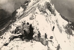 Operace pro hnízdění kulometů na Monte Nero během první světové války (č/b foto)