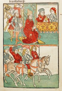 Darování norimberského purkrabího Friedricha von Hohenzollern císařem Zikmundem s Braniborskou markou ... od Ulrich von Richental