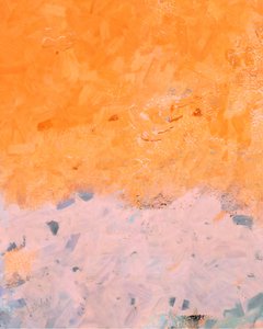 Abstraktní obraz „Orange Blush“ od Uma Gokhale