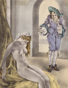 Brunelleschiho ilustrace pro Contes et Nouvelles de La Fontaine (barevná litografie)