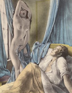 Brunelleschiho ilustrace pro Contes et Nouvelles de La Fontaine (barevná litografie)