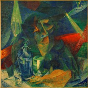 Žena v kavárně (Rozklad postavy ženy u stolu) od Umberto Boccioni