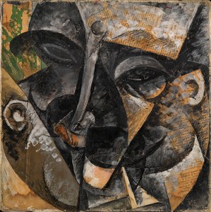 Dinamismus mužské hlavy nebo Kompozice ženské hlavy nebo Rozklad lidské hlavy nebo Linie nutí hlavu muže (Dinamismo di una testa di uomo), autor: Umberto Boccioni od Umberto Boccioni