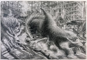 Futurismus: "" La città che dirty "" (Vzestupující město). Kresba na kartonu od Umberta Boccioniho (1882-1916) od Umberto Boccioni