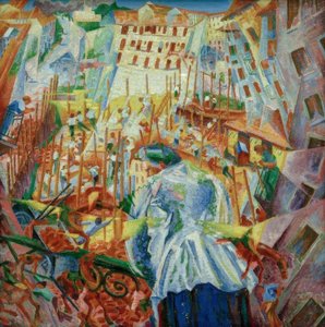Ulice vstupuje do domu od Umberto Boccioni
