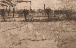 Krajina s průmyslovými závody, 1909. od Umberto Boccioni