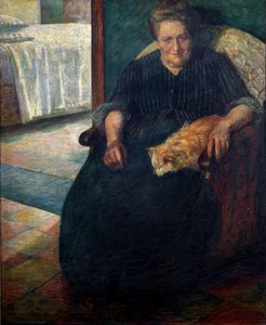 Madame Virginie (La signora Virginia) Portrét korpulentní ženy sedící s kočkou na kolenou. Obraz Umberta Boccioniho (1882-1916) 1905 Ne. 140x115,5 cm Milán, Museo del Novecento od Umberto Boccioni