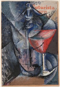 Zátiší: sklo a sifon od Umberto Boccioni
