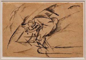Studie pro dynamiku cyklisty od Umberto Boccioni