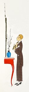Úpravy na poslední chvíli před odchodem ven (pochoir print) od Umberto Brunelleschi