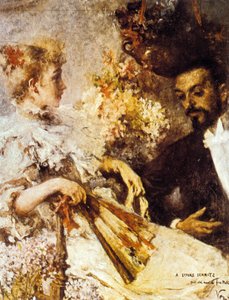 Italo Svevo (1861-1928) se svou sestrou (huile na plátně) od Umberto Veruda