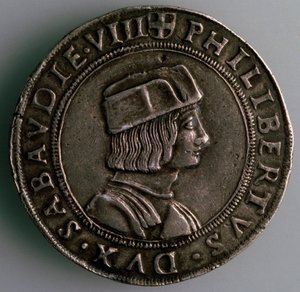 4-testoon. Vévodství Savoy, Itálie, Avers: Philibert II, vévoda Savojský, 1497-1504 od Unbekannt