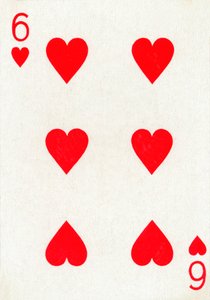 6 of Hearts z balíčku hracích karet Goodall & Son Ltd., c1940 od Unbekannt