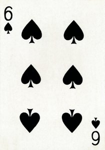 6 of Spades z balíčku hracích karet Goodall & Son Ltd., c1940 od Unbekannt