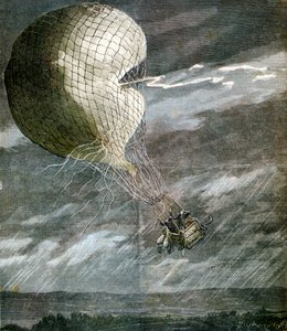 Balon zasažený bleskem poblíž Chicaga, Illinois, USA, 1891 od Unbekannt