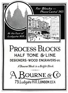 A. Bourne & Co. Advert - Process Blocks, 1919 od Unbekannt