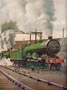 Těžký expresní vlak opouštějící Kings Cross, L.N.E.B., 1926 od Unbekannt