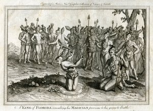 Král Floridy, který se radil se svým kouzelníkem před svým odchodem do bitvy, c1760 od Unbekannt