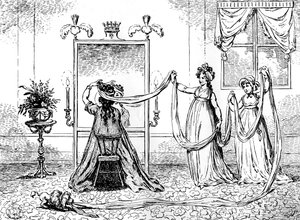 Dáma si nasazuje čepici, červen 1795 od Unbekannt