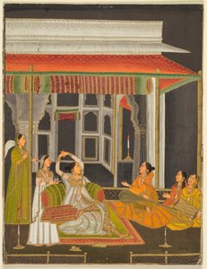 Princezna na terase s obsluhou v noci, c. 1760. od Unbekannt