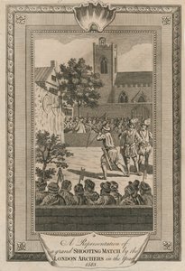 Reprezentace velkého střeleckého zápasu londýnskými lukostřelci v roce 1583. od Unbekannt