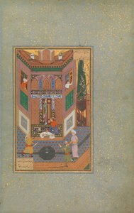 Ruffian Spares the Life of Poor Man, Folio 4v z Mantiq al-tair Language of the Birds, c16 od Unbekannt