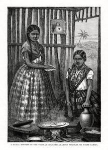 Venkovská kuchyně v Tierras Calientes, Mexiko, 1877 od Unbekannt