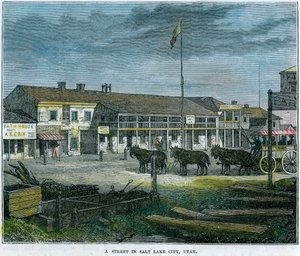 Ulice v Salt Lake City, Utah, USA, c1880 od Unbekannt