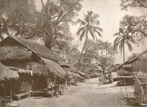 Typická barmská vesnická scéna, 1900. od Unbekannt