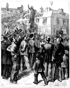 Balón z Paříže prolétávající přes Versailles, francouzsko-pruská válka, 1870 1871 od Unbekannt