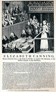 Široká stránka z roku 1754 informující o případu Elizabeth Canningové, 1915 od Unbekannt