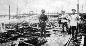 Požár poškodil zajatecký tábor v Německu, první světová válka, 1915 od Unbekannt