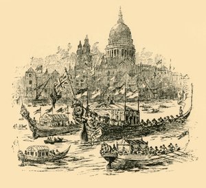 Velký průvod zdobených člunů z Whitehallu do Limehouse, 1907. od Unbekannt