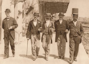 Skupina pánů na chůzi, 1937 od Unbekannt