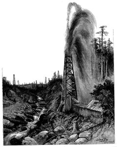 Gujr na ropných polích v Pensylvánii, USA, 1886 od Unbekannt