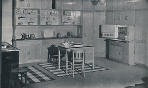 Kuchyň zařízená a vybavená společností Heal & Son, Ltd. z Londýna, 1942 od Unbekannt