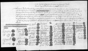 Dopis týkající se Charlese Stuarta, Bonnie Prince Charlie, 18. století od Unbekannt