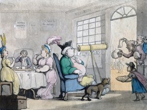 Mohutný pán při pohledu přes dalekohled, 19. století od Unbekannt